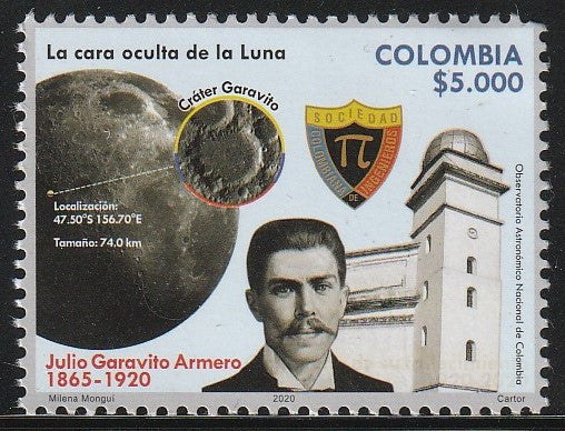 2020 Colombia The 100th Anniversary of the Death of Julio Garavito Armero, (Colombian Astronomer) 1865-1920 MNH #FOR-151