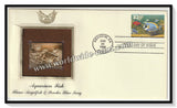 1999 USA Aquarium Fish Flame Angelfish & Powder Blue Tang - Gold Replica FDC #FE152