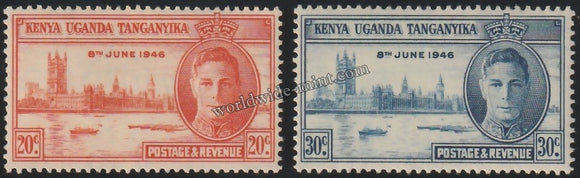 KENYA , UGANDA TANGANYIKA 1946 - KING GERORGE VI - VICTORY ISSUE 2V MNH SG: 155 - 156