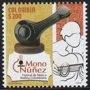 2020 Colombia  Mono Nunez Andean Music Festival MNH #FOR-155