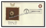 1998 USA Christmas 1998 Victorian Wreath - Gold Replica FDC #FE158