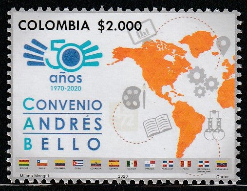 2020 Colombia The 50th Anniversary of the Organization of the Andres Bello Convention MNH #FOR-159