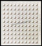 INDIA Black Buck 9th Series(25) Definitive Full Sheet of 100 Stamps MNH