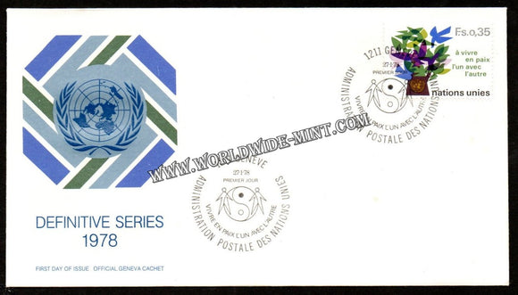 1984 UN Defintive Series - To Live In Peace With Each Other FDC #FA177f