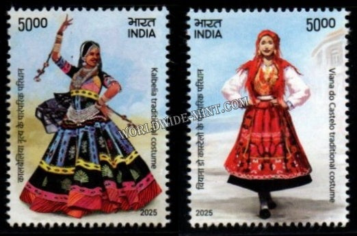 2025 INDIA 50 Years of reestablishment of Diplomatic Relations between India and Portugal Joint Issue - Set of 2 MNH