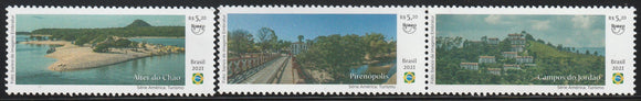 2021 Brazil UPAEP Issue - Tourism Set of 3 - Landscape / Trees / Sea & Beaches #FOR-1822
