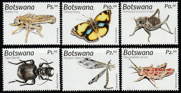 2019 Botswana Insects of Botswana Set of 6 #FOR-1846