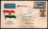 1948 INDIA Air India International - First Flight FDC - Registered Travelled Cover from Bombay to London