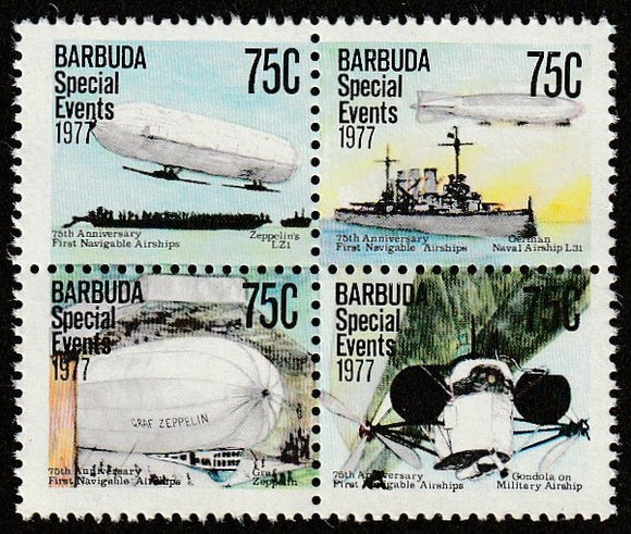 1977 Barbuda Anniversaries Special Events MNH - 75th Anniversary of Navigable Ships, Zeppelins #FOR-2008