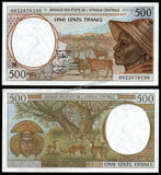 Central African States N (Equatorial Guinea) 500, 1000, 2000, 5000, 10000 Francs - 1993 - 2002 Set of 5 UNC Bank Note N#201829 #CN1364