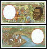 Central African States N (Equatorial Guinea) 500, 1000, 2000, 5000, 10000 Francs - 1993 - 2002 Set of 5 UNC Bank Note N#201829 #CN1364