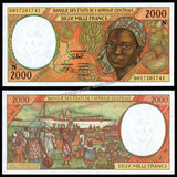 Central African States N (Equatorial Guinea) 500, 1000, 2000, 5000, 10000 Francs - 1993 - 2002 Set of 5 UNC Bank Note N#201829 #CN1364