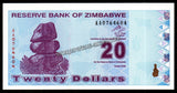 Zimbabwe 20 Dollars - 2009 P# 95 UNC Bank Note N#201977