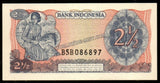 Indonesia 2 1/2 Rupiah 1968 UNC Banknote N#202083