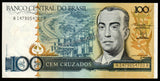 Brazil 100 Cruzados - 1987 P# 211b UNC Bank Note N#202100