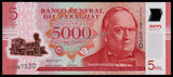 Paraguay 5000 Guaranies - 2022 UNC Polymer Bank Note N#202312