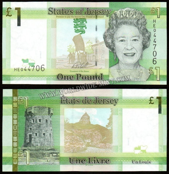 Jersey 1 Pound 2010-2018 - Elizabeth II - UNC Currency Note N# 202689