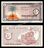 BIAFRA 5 Shillings - 1967 P# 1 UNC BANK NOTE N#202783