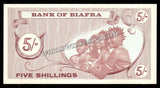 BIAFRA 5 Shillings - 1967 P# 1 UNC BANK NOTE N#202783