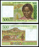 Madagascar 500, 1000, 5000, 10000 Francs - 1994 - 2004 Set of 4 UNC Bank Note N#202820 #CN1366