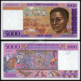 Madagascar 500, 1000, 5000, 10000 Francs - 1994 - 2004 Set of 4 UNC Bank Note N#202820 #CN1366