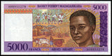 Madagascar 5000 Francs - 1995 P#78a UNC Bank Note N#202836