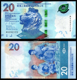 Hong Kong 20 Dollars - 2023 P# 218c (Hong Kong & Shanghai Bank Issue) UNC Bank Note N#202991