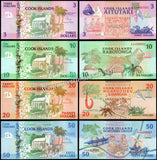 Cook Islands 3, 10, 20, 50 Dollars - 1992 Set of 4 UNC Bank Note N#203017 #CN1367