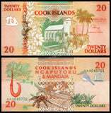 Cook Islands 3, 10, 20, 50 Dollars - 1992 Set of 4 UNC Bank Note N#203017 #CN1367