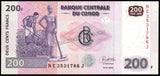 Congo 200 Francs - 2022 P#99  - 786 - UNC Bank Note N#203245 #CN1300