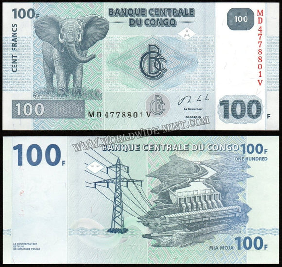 Congo - 100 Francs - 2013 UNC Currency Note N# 203249