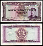 Mozambique 500 Escudos - 1976 P#118a.3 AUNC Bank Note N#203332
