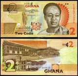 Ghana 2 Cedis - 2017 P#37Ae UNC Bank Note N#203462