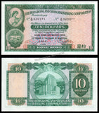 Hong Kong 10 Dollars - 1982 P#182 AUNC Bank Note N#203464