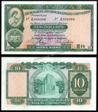 Hong Kong 10 Dollars - 1983 P#182 AUNC Bank Note N#203464