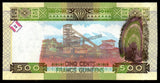 Guinea 500 Francs - 2015 P# 47a UNC Bank Note N#203780