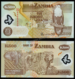 Zambia 500 Kwacha 2008 P-43f Polymer UNC Banknote N#204110