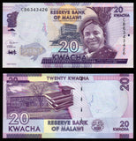 Malawi 20, 50, 100, 200, 500, 1000, 2000 & 5000 Kwacha -	2021-2026 Full Set of 8 UNC Banknote N#333694