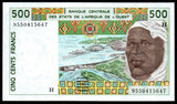 Western African States (Niger) 500 Francs - 1995 P#610He UNC Banknote N#204252