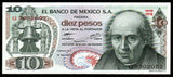 Mexico 10 Pesos - 1977 P#63i UNC Banknote N#204430