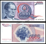 Yugoslavia 5000 Dinars - 1985 P#93a AUNC Bank Note N#204493