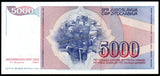 Yugoslavia 5000 Dinars - 1985 	P# 93a UNC Bank Note N#204493