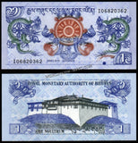 Bhutan 1 Ngultrum - 2019 P# 27c UNC Bank Note N#204513