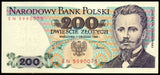 Poland 200 Zlotys - 1988 P#144c.2 UNC Bank Note N#204554