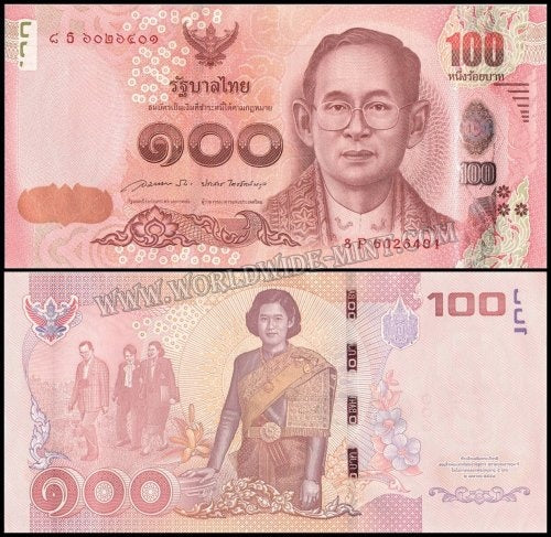 Thailand 100 Baht - 2015 - Rama IX Princess Sirindhorn Commemorative UNC Currency Note N# 204881