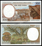Central African States (Cameroon) 500 Francs - 1993 P#201Ea UNC Bank Note N#205010 #CN1374