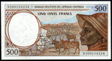 Central African States (Cameroon) 500 Francs - 1993 P#201Ea UNC Bank Note N#205010 #CN1374