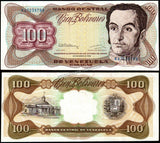 Venezuela 100 Bolívars - 1992 P#66e AUNC Bank Note N#205324