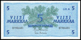 Finland 5 Markkaa - 1963 P#103a(39) UNC Bank Note N#205490