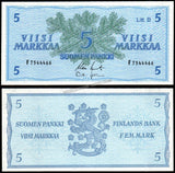 Finland 5 Markkaa - 1963 P#106Aa(15) UNC Bank Note N#205490